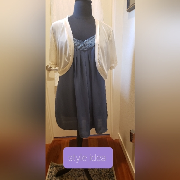 Bebonnie Womens Blue Sleeveless Chemise - Picture 10 of 11